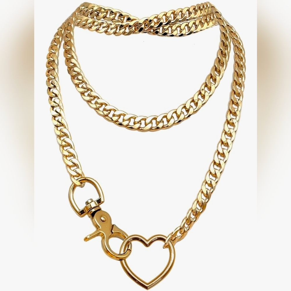 Gold Heart Chain Necklace